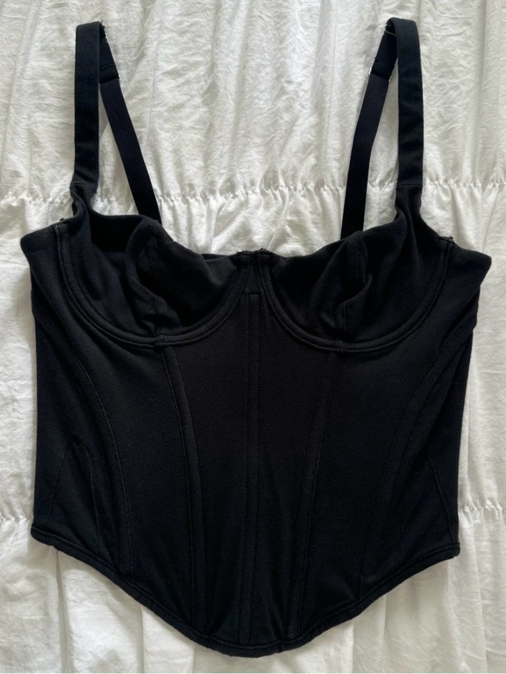 SKIMS Black Structured Bustier Tank Top